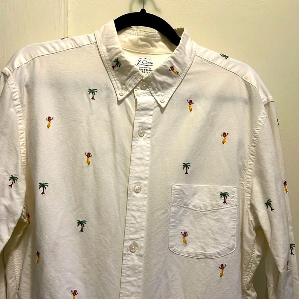 J Crew lightweight oxford long sleeve cotton mens button down